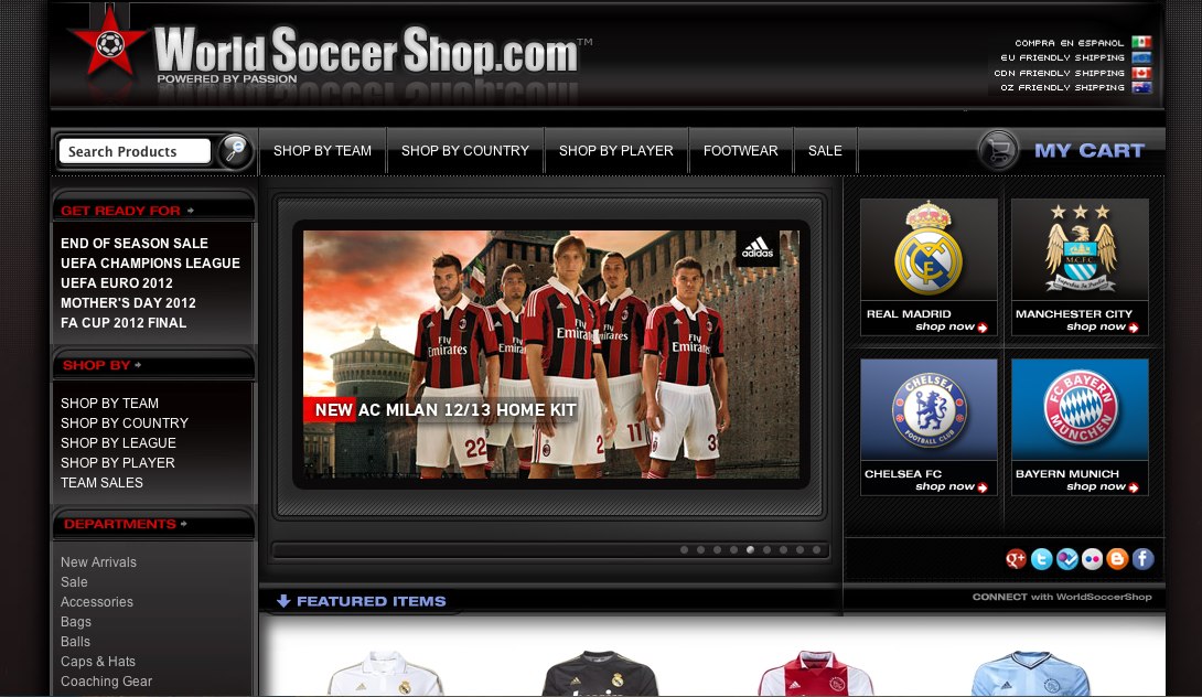 World Soccer Shop eCommerce Website