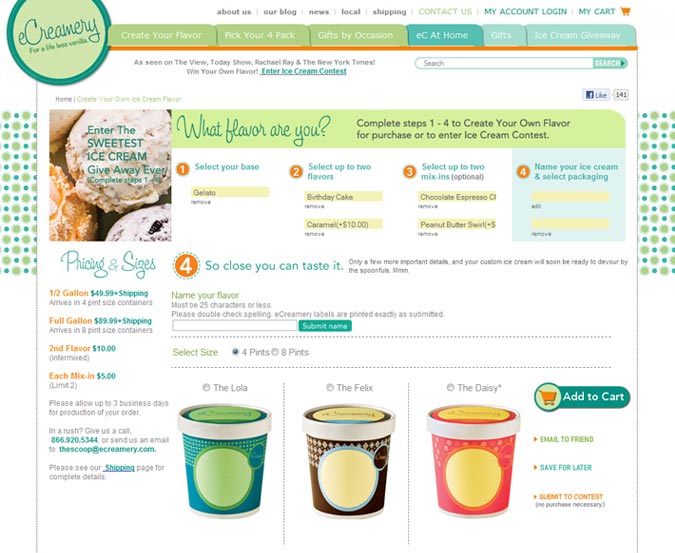 eCreamery.com social media contest